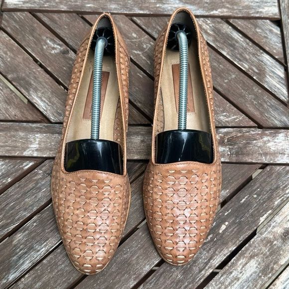 Cabin Creek Brown Leather Woven Loafers - Picture 3 of 10